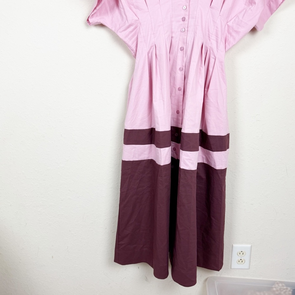 Anthropologie Pink and Burgundy Tobie Dress - Picture 3 of 10